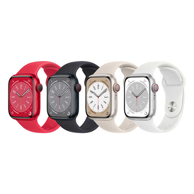 Apple Watch Series 8 (GPS+行動網路版) 45mm鋁金屬錶殼搭配運動型錶帶
