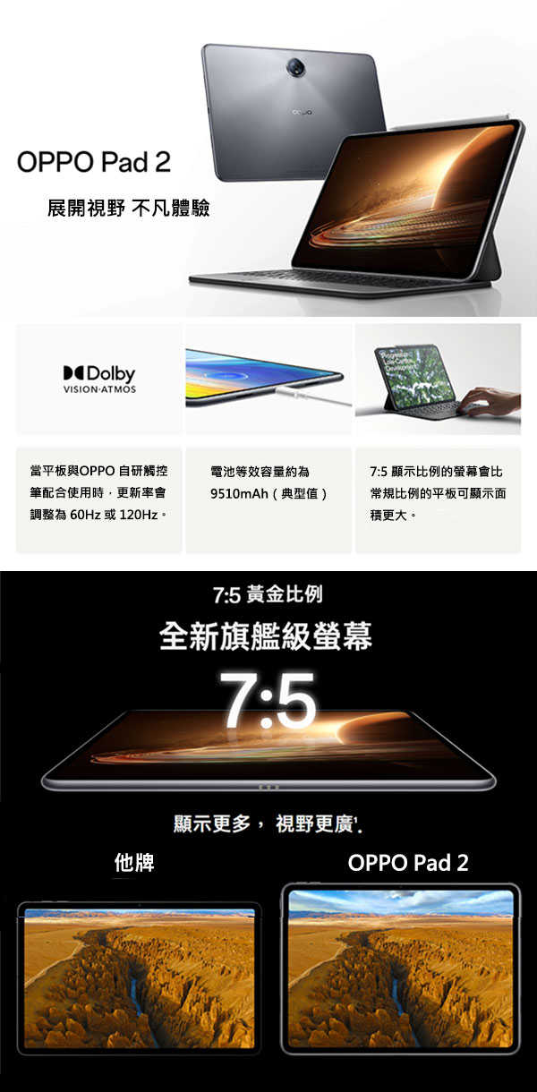 OPPO Pad 2 (8G/256G/WiFi)平板※送支架※