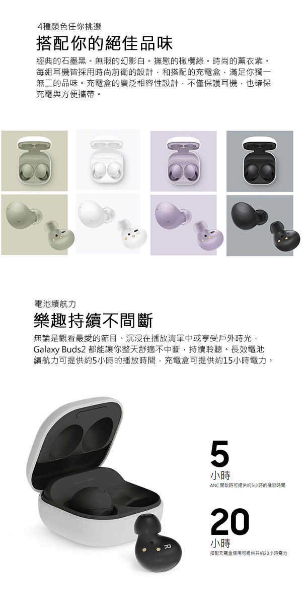 Samsung Galaxy Buds2 真無線藍牙耳機※送透明保護殼※