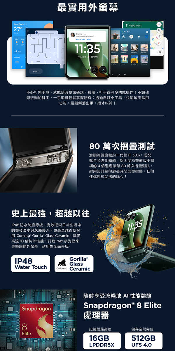Motorola razr 60 Ultra (16G/512G) 7吋AI雙螢幕摺疊機