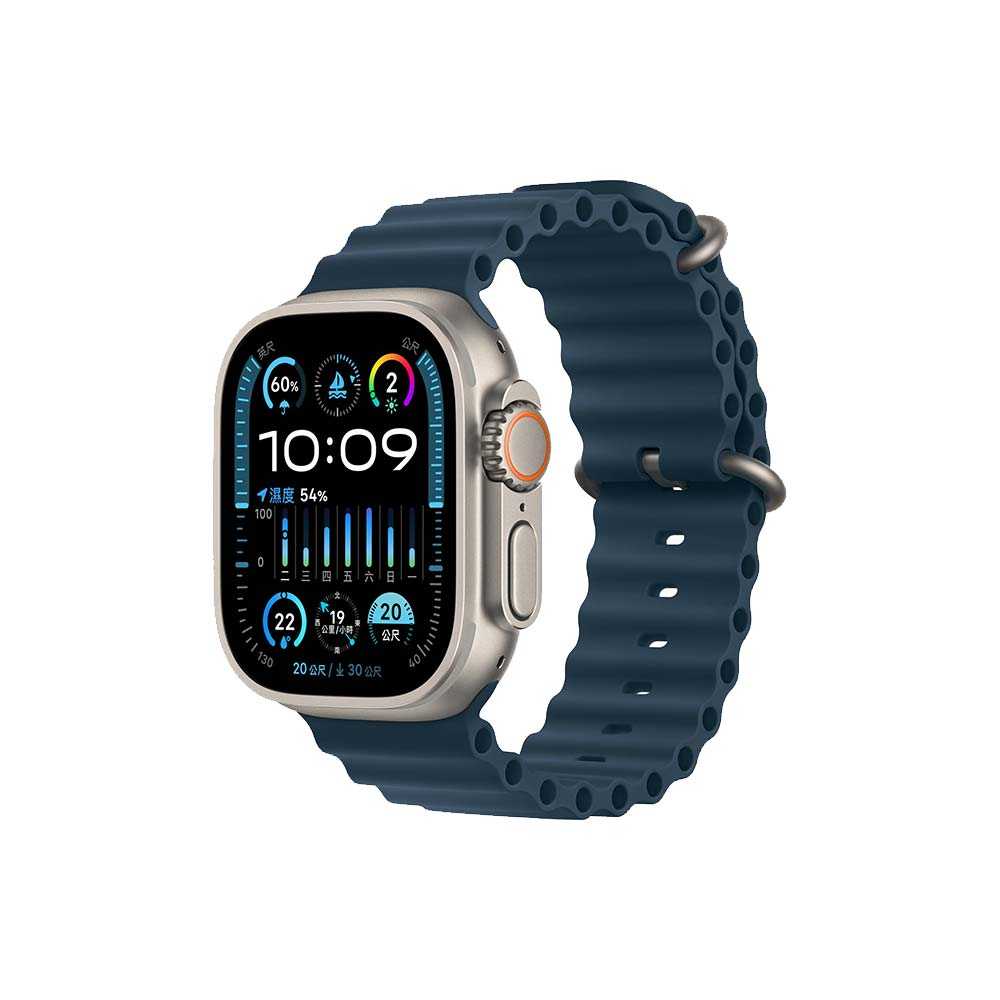 )Apple Watch Ultra 2 (GPS+行動網路版) 49mm鈦金屬錶殼搭配海洋錶帶