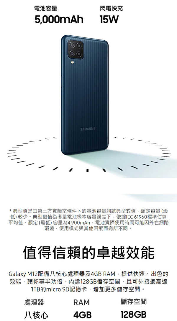 Samsung Galaxy M12 (4G/128G)超鯊機