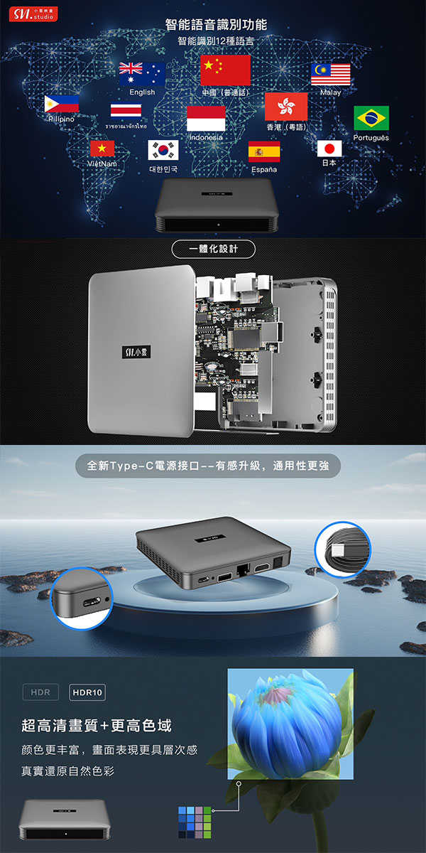 SVI.小雲盒子 10P 4K語音聲控電視盒