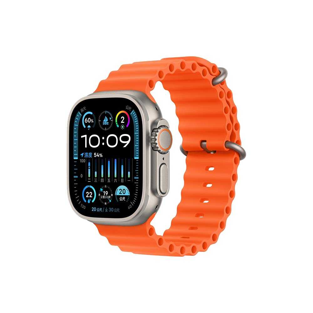 )Apple Watch Ultra 2 (GPS+行動網路版) 49mm鈦金屬錶殼搭配海洋錶帶