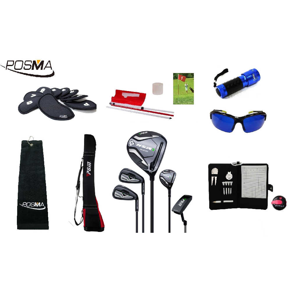 Posma 男士高爾夫半套桿 5支碳素桿 球埸必備用品 撿球工具套組 送輕便球桿袋 MGCS33GS5BLK_B1