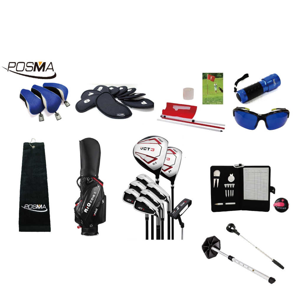 Posma 男士高爾夫半套桿 9支碳素桿 球埸必備用品 撿球工具套組 送站立球桿袋 MGCS31GS9B1