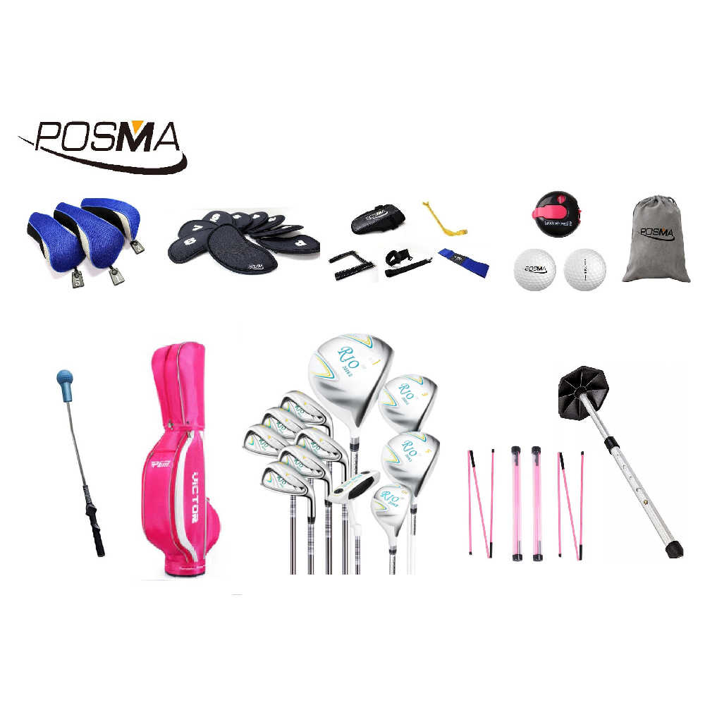 Posma 女士高爾夫完整套桿 11支碳素桿 揮桿 推桿 訓練套組 送站立球桿袋WGCS14GS11A