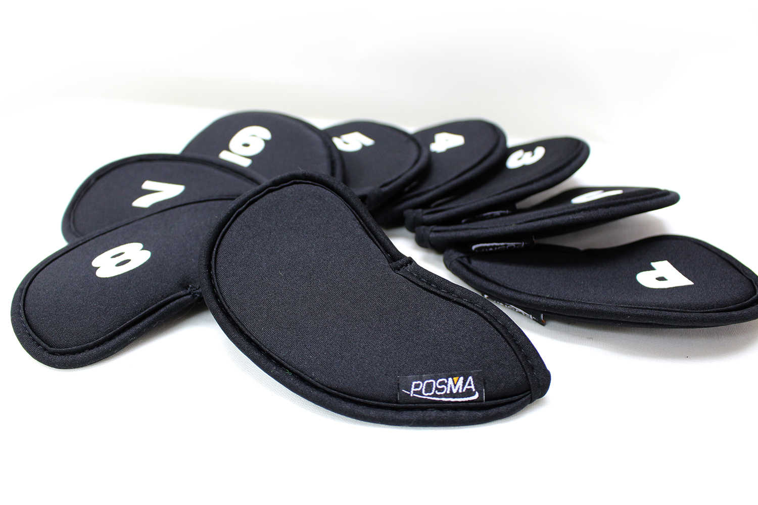 Posma CC020D高爾夫鐵桿套套裝含9件裝鐵桿套1套雙面刷球桿頭UV槽六角清潔刀送POSMA絨面束口禮品袋
