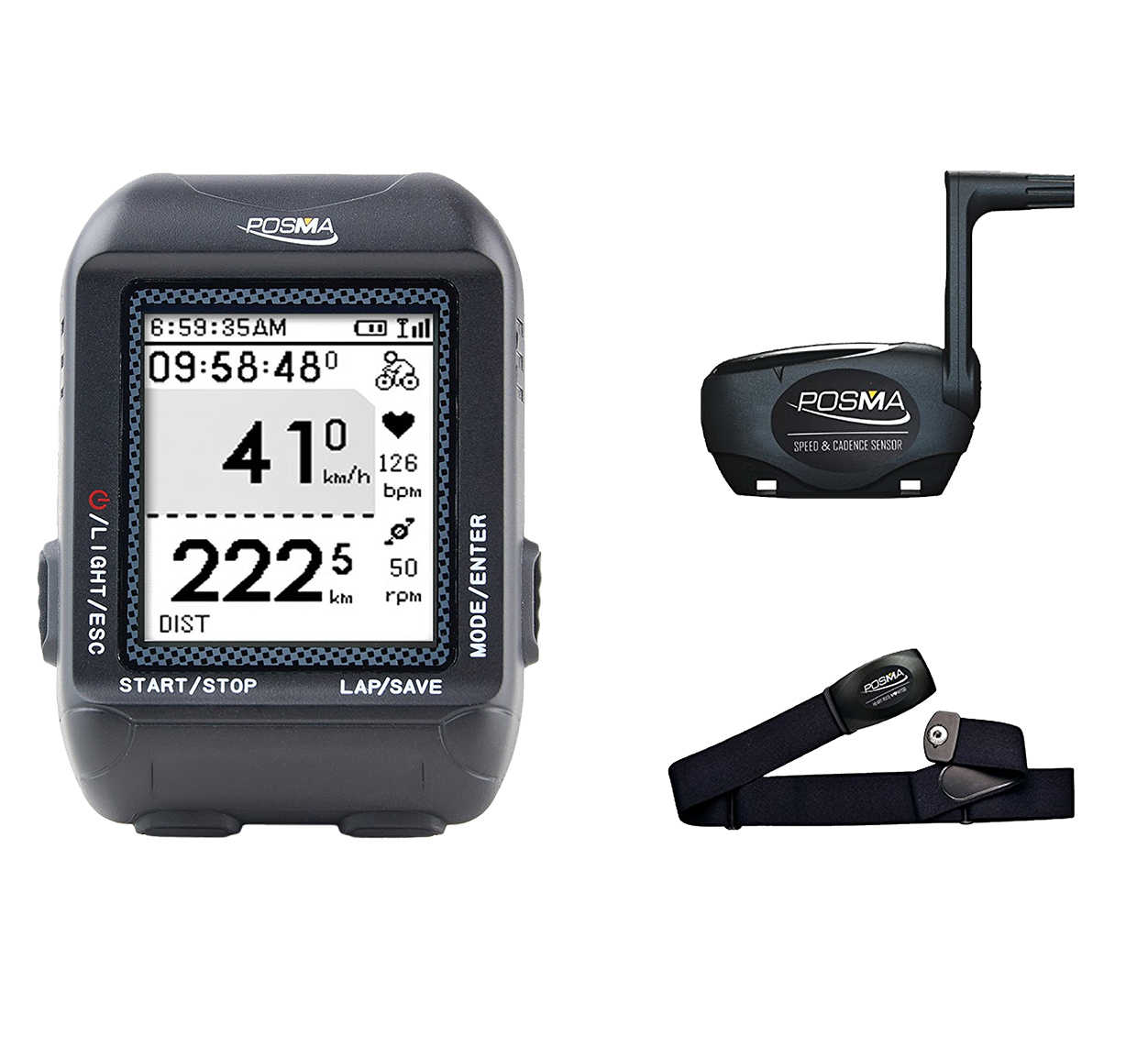 POSMA GPS自行車運動車錶 搭 心率帶 D3+ CS012+SC002