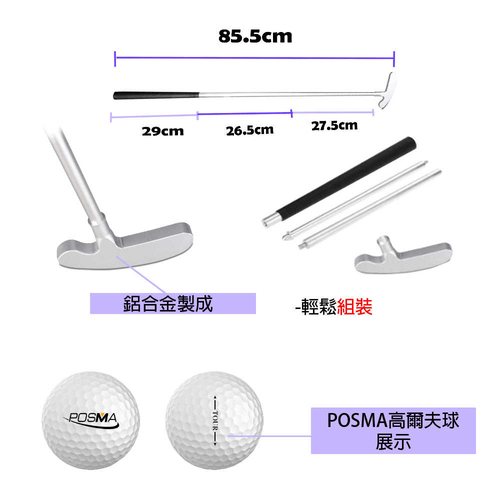 POSMA 高爾夫室內果嶺推桿練習墊 絲絨版 長方形 ( 100cm X 300 cm) 訓練組合PG350M