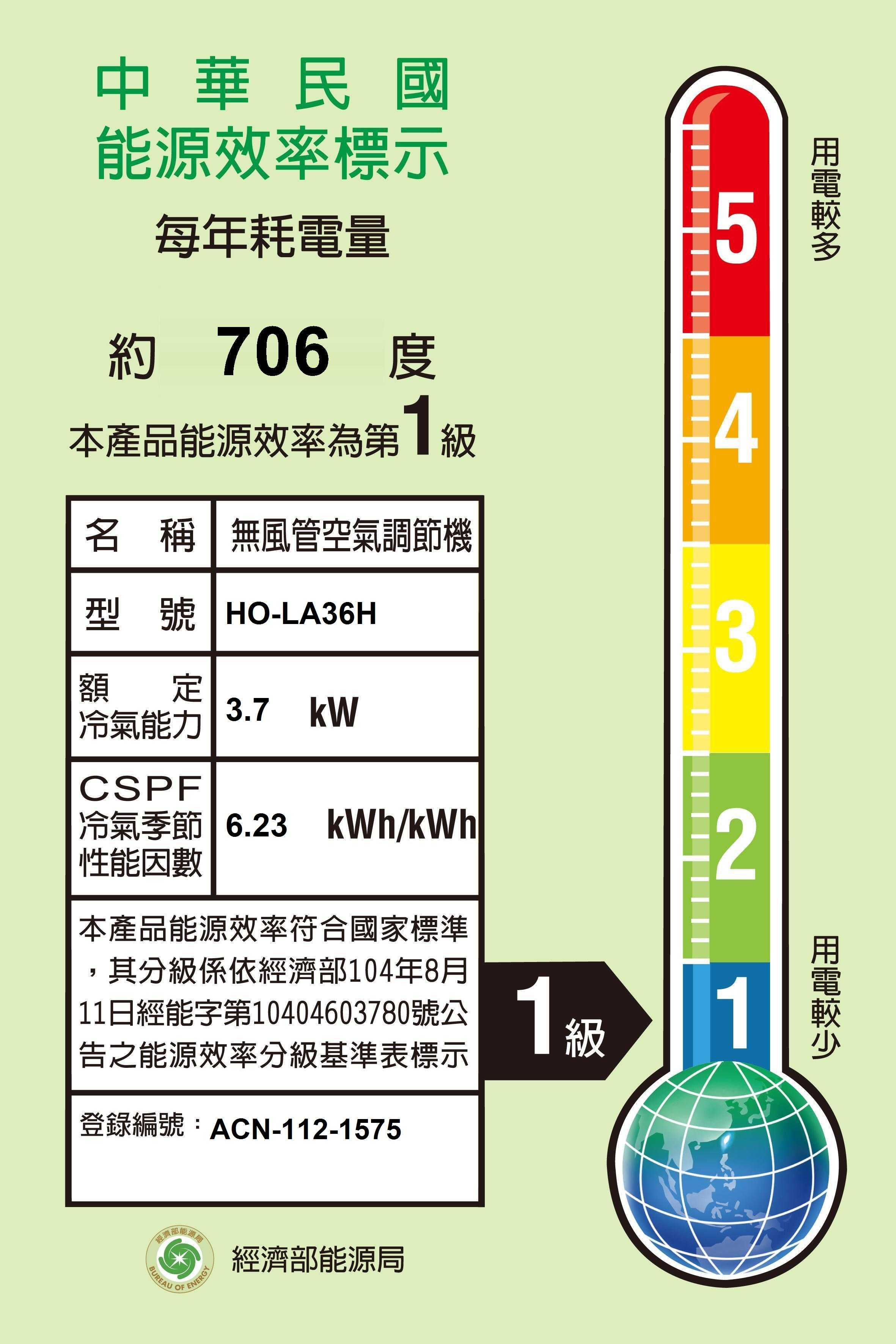 禾聯【HI-LA36H/HO-LA36H】R32變頻分離式冷氣(冷暖型)1級(含標準安裝)