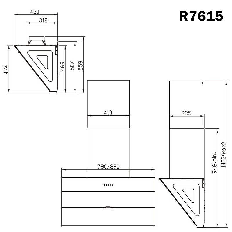 櫻花【R7615XL】90公分近吸式排油煙機(含全台安裝)