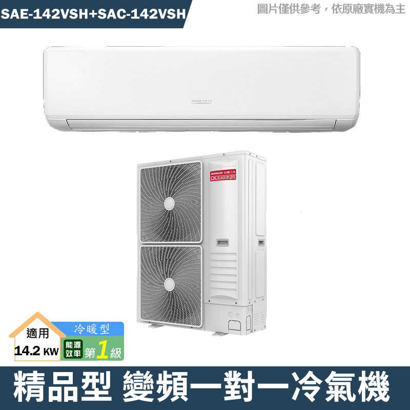 SANLUX臺灣三洋【SAE-142VSH/SAC-142VSH】1級變頻壁掛一對一分離式冷氣(冷暖型)(含標準安裝)