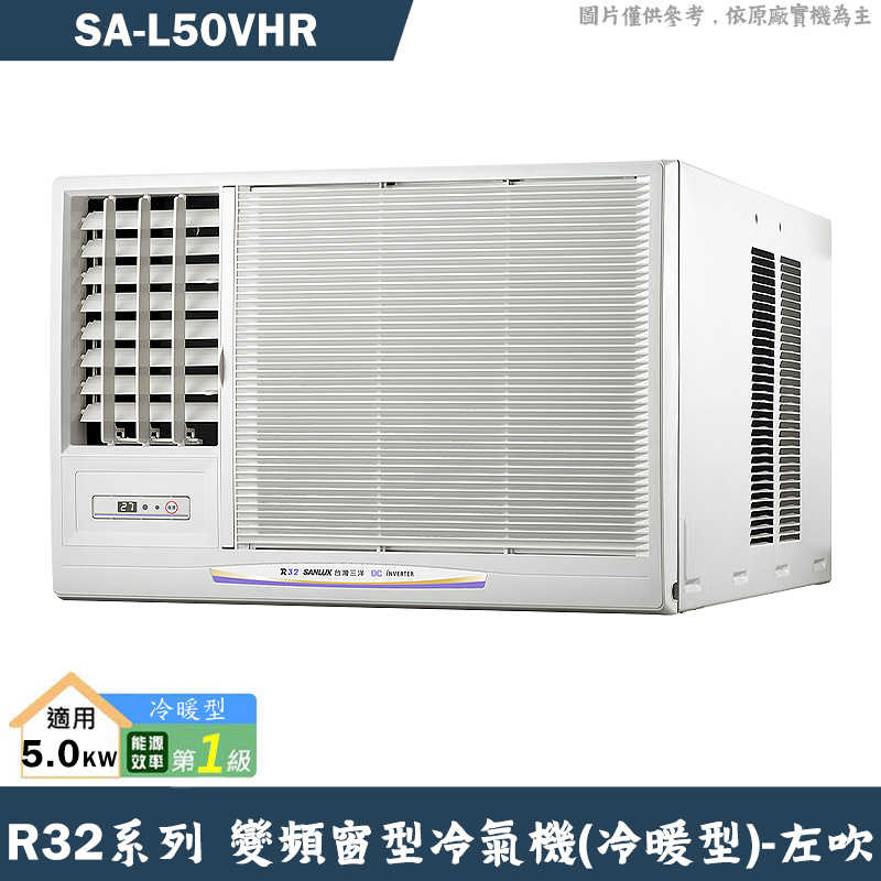 SANLUX臺灣三洋【SA-L50VHR】1級變頻窗型冷氣機(冷暖型)左吹(含標準安裝)