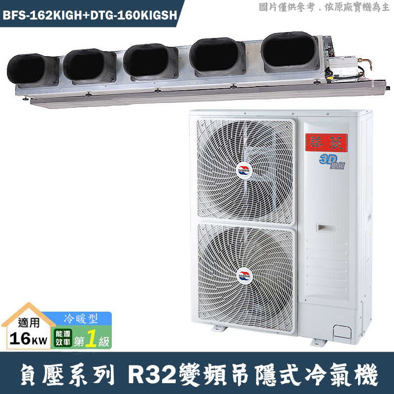 華菱【BFS-162KIGH/DTG-160KIGSH】負壓變頻吊隱一對一分離式冷氣(冷暖)1級(含標準安裝)