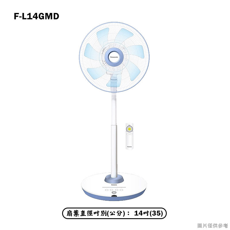 Panasonic國際家電【F-L14GMD】14吋7枚扇DC直流馬達高級型電風扇-酷勁藍
