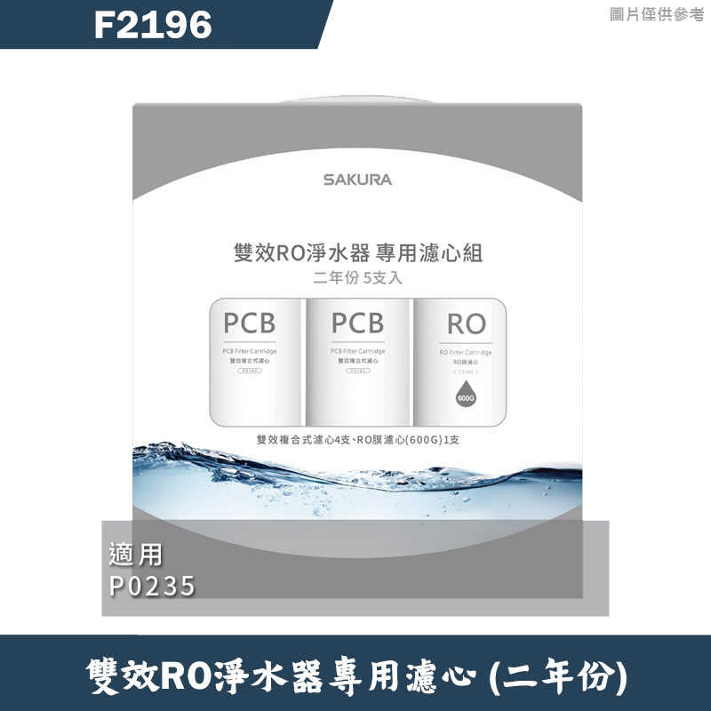 櫻花【F2196】雙效RO淨水器專用濾心5支入(二年份)適用P0235(無安裝)