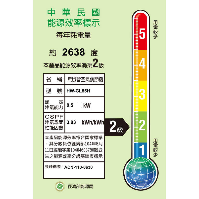 禾聯【HW-GL85H】R32變頻窗型冷氣機(冷暖型) 標準安裝