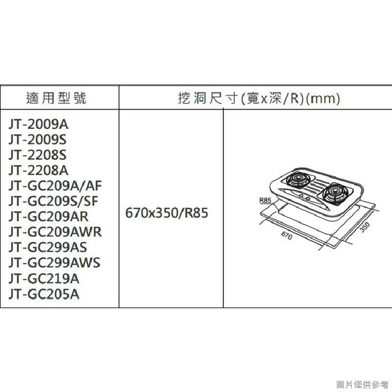 喜特麗【JT-2009S_NG1】雙口不鏽鋼檯面爐瓦斯爐-天然氣(含標準安裝)