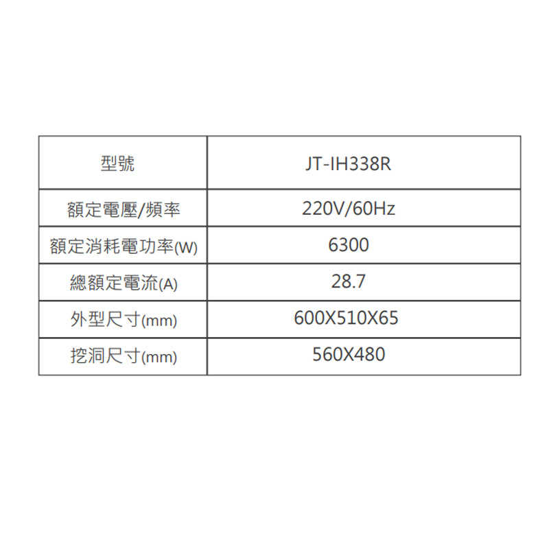 喜特麗【JT-IH338R】60cm三口IH智能連動 微晶調理爐(黑) (含標準安裝)