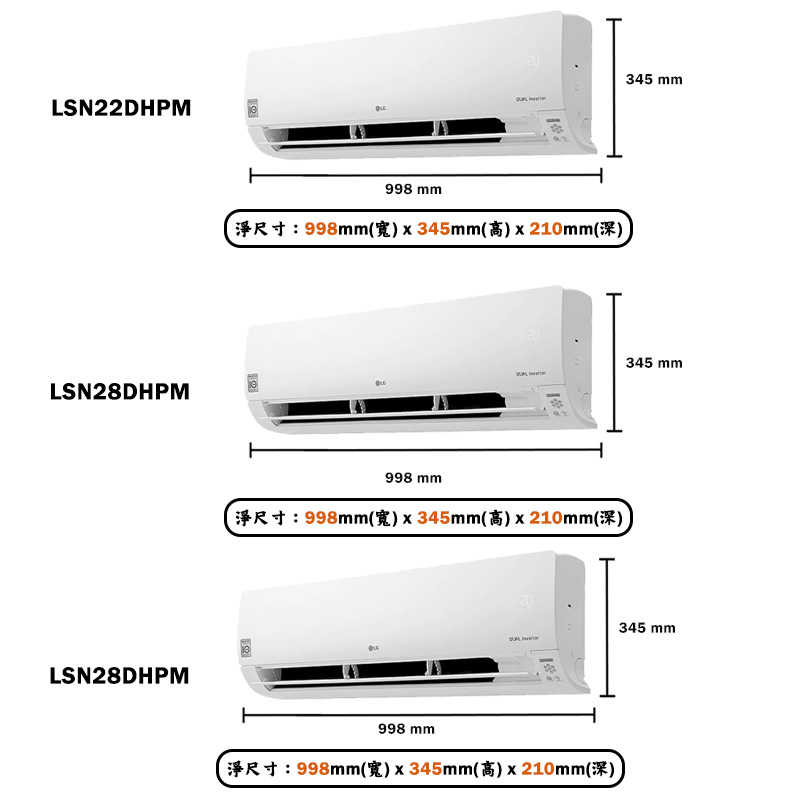 LG樂金【LM3U90/LSN22DHPM/LSN28DHPM/LSN28DHPM】變頻一級分離式一對三冷氣-冷暖型(含標準安裝)