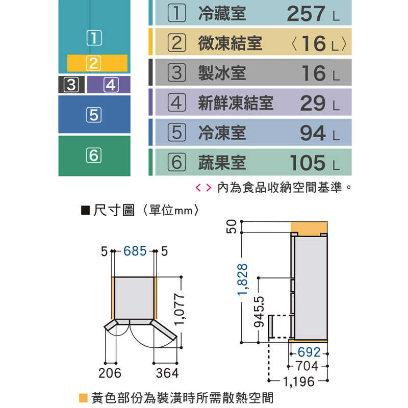 Panasonic國際家電【NR-F507VT-N1】日本製501公升六門鋼板電冰箱-香檳金 (含標準安裝)同NR-F507VT