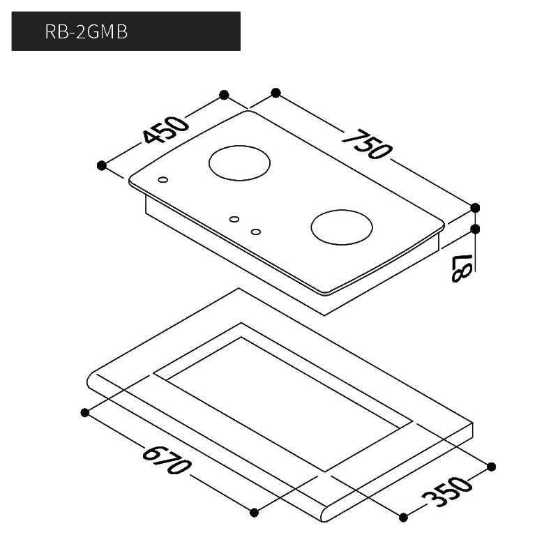 林內【RB-2GMB(B)_NG1】檯面式美食家二口爐二口爐瓦斯爐(黑波) 天然氣(含全台安裝)右大火