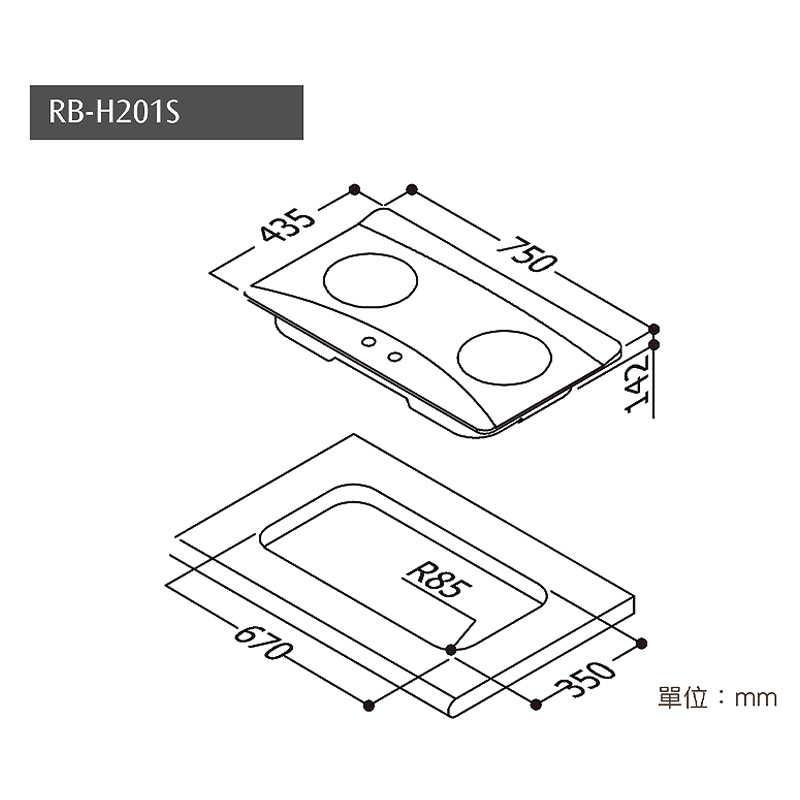 林內【RB-H201S_NG1】檯面式防漏雙口爐二口爐瓦斯爐(不鏽鋼) 天然氣(含全台安裝)