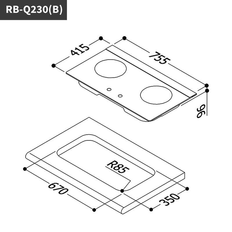 林內【RB-Q230G(B)_LPG】檯面式感溫雙口爐二口爐瓦斯爐(黑波) 桶裝瓦斯(含全台安裝)