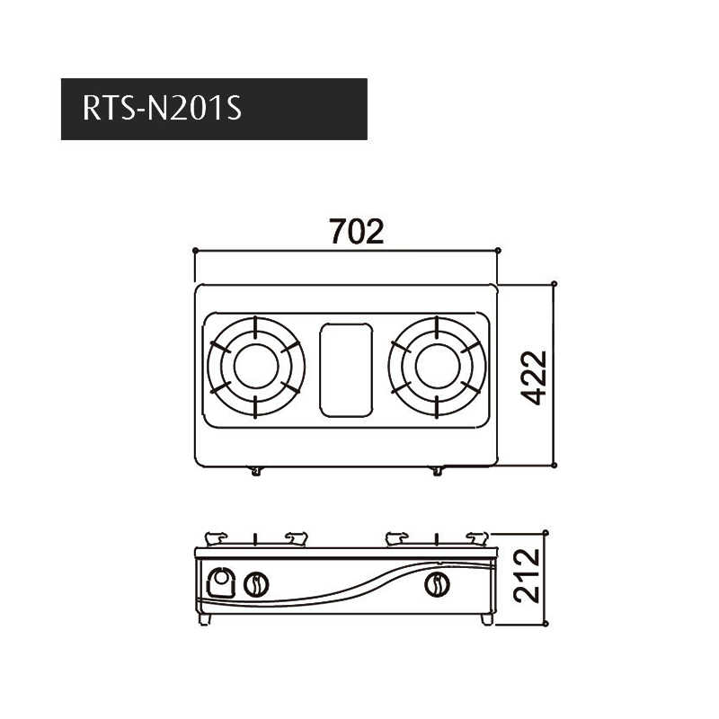 林內【RTS-N201S_NG1】台爐式內焰雙口爐二口爐瓦斯爐(不鏽鋼) 天然氣(含全台安裝)