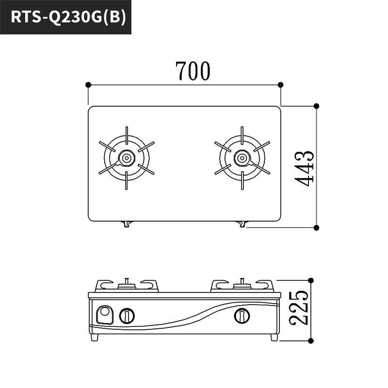 林內【RTS-Q230G(B)_LPG】台爐式感溫雙口爐二口爐瓦斯爐(黑波) 桶裝瓦斯(含全台安裝)