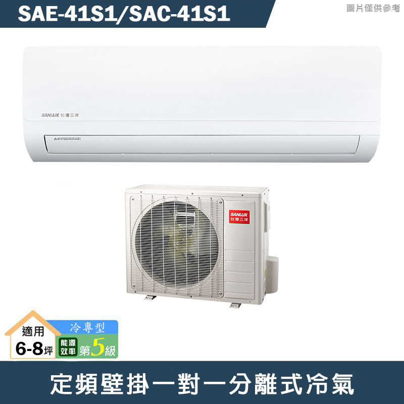SANLUX台灣三洋【SAE-41S1/SAC-41S1】定頻壁掛一對一分離式冷氣(冷專型)5級(含標準安裝)