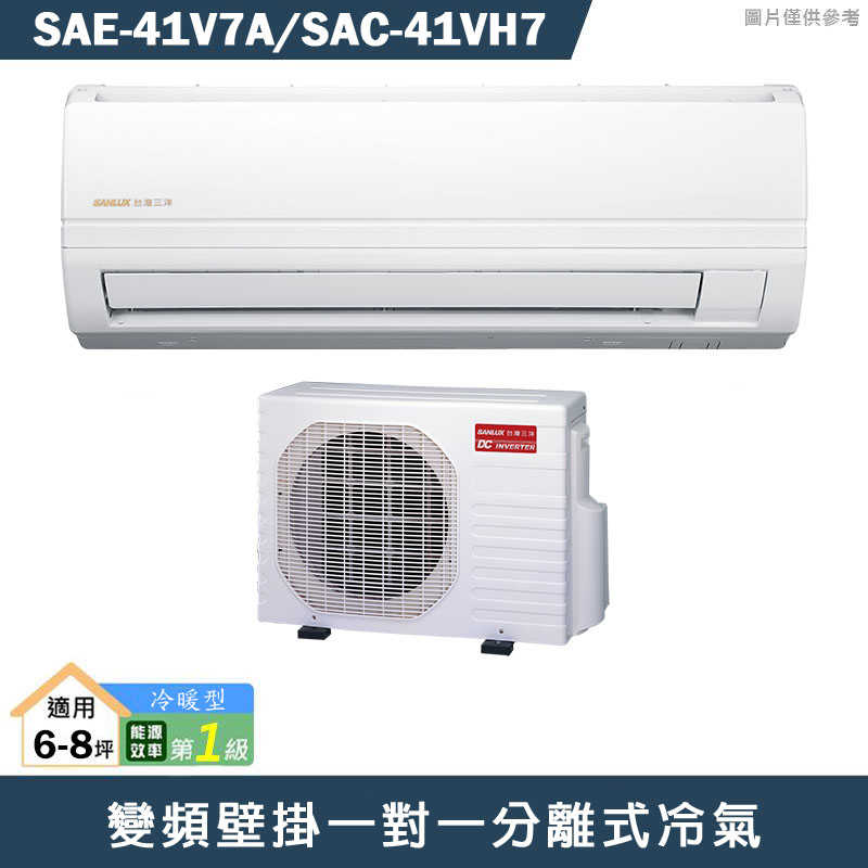 SANLUX台灣三洋【SAE-41V7A/SAC-41VH7】變頻壁掛一對一分離式冷氣(冷暖型)1級(含標準安裝)