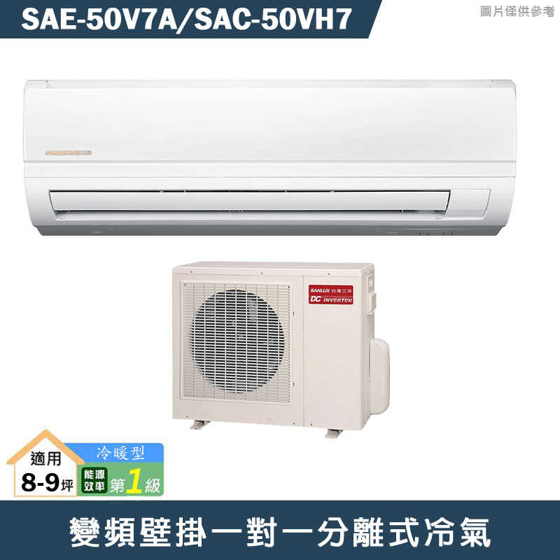 SANLUX台灣三洋【SAE-50V7A/SAC-50VH7】變頻壁掛一對一分離式冷氣(冷暖型)1級(含標準安裝)
