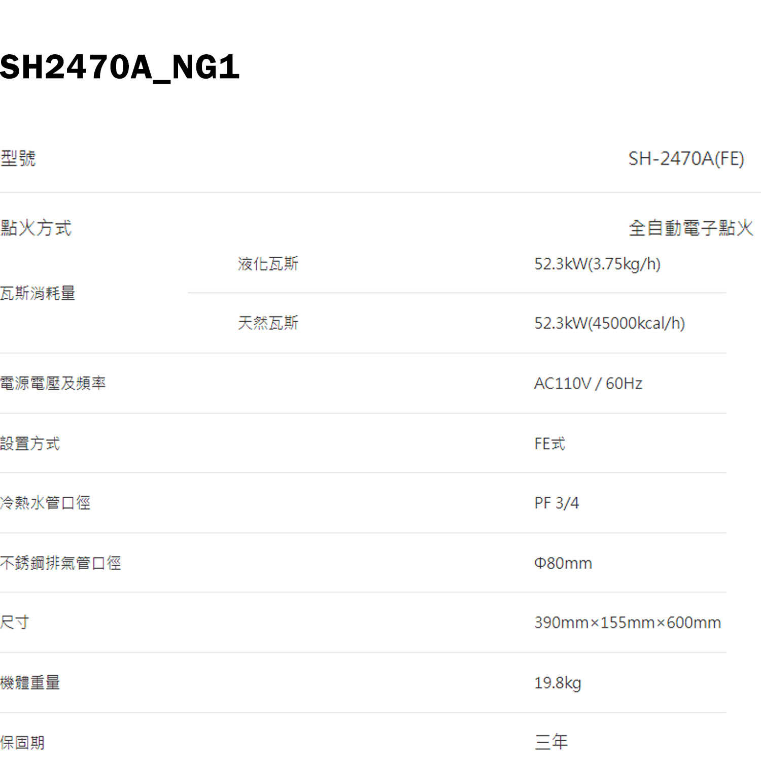 櫻花【SH2470A_NG1】24L環保減排智能恆溫熱水器(天然氣)(含全台安裝)