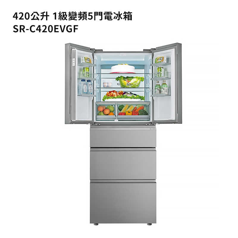 SANLUX台灣三洋【SR-C420EVGF】420公升變頻電冰箱 (標準安裝)