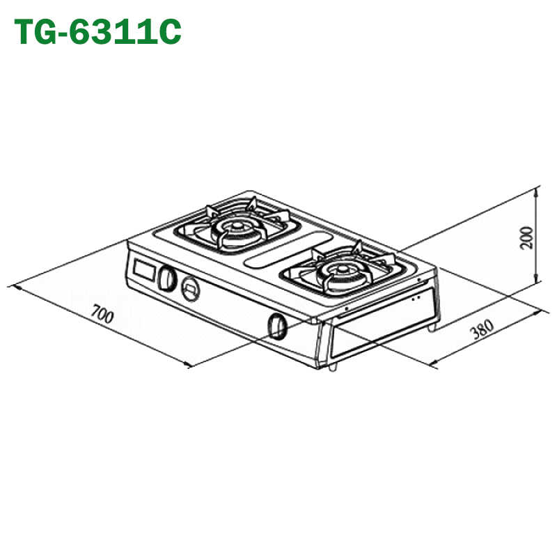 《結帳再折》莊頭北【TG-6311C_LPG】二口傳統瓦斯爐雙控定時(不鏽鋼)桶裝瓦斯 (全台安裝)