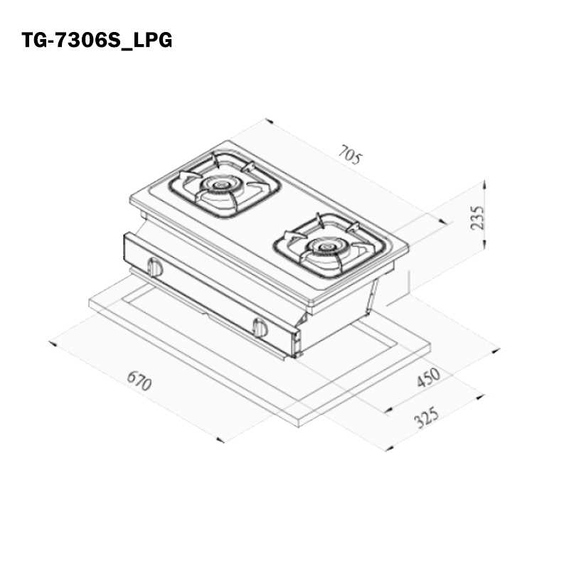 《結帳再折》莊頭北【TG-7306S_LPG】純銅二口嵌入瓦斯爐-桶裝瓦斯(全台安裝)