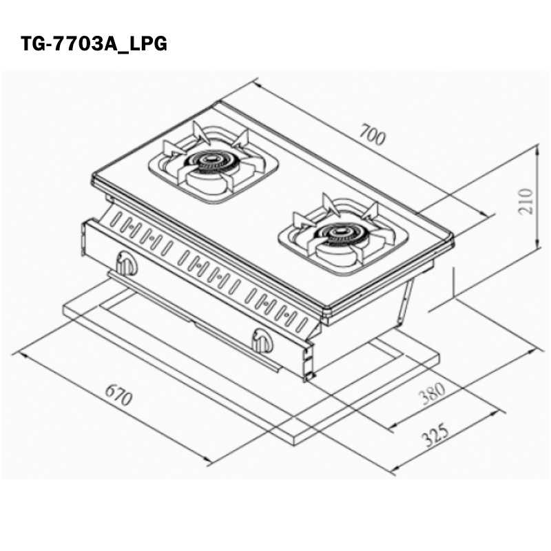 《結帳再折》莊頭北【TG-7703A_LPG】純銅三環嵌入瓦斯爐-桶裝瓦斯(含全台安裝)