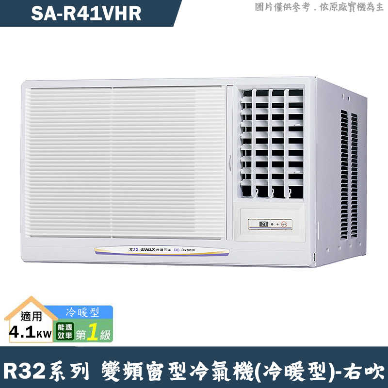 SANLUX臺灣三洋【SA-R41VHR】1級變頻窗型冷氣機(冷暖型)右吹(含標準安裝)