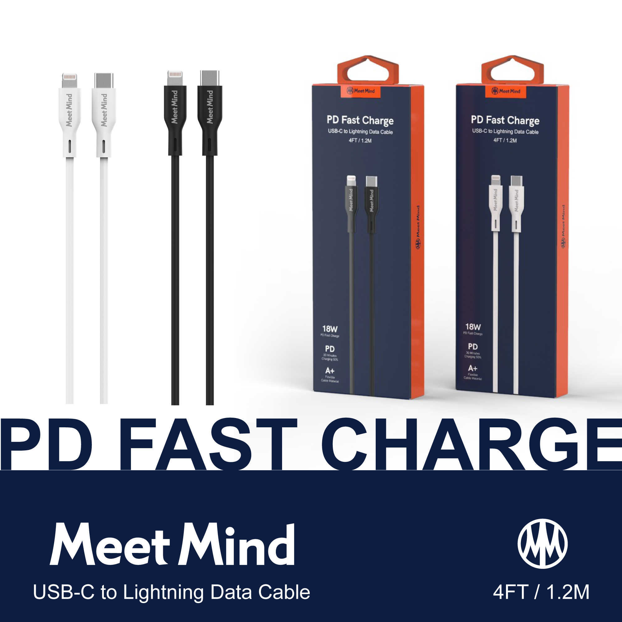 【94號鋪】Meet Mind USB-C to Lightning PD充電傳輸線-1.2M (2色)
