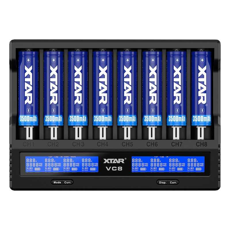 XTAR 智能充電器 VC8 智能電池充電器 八槽充電器