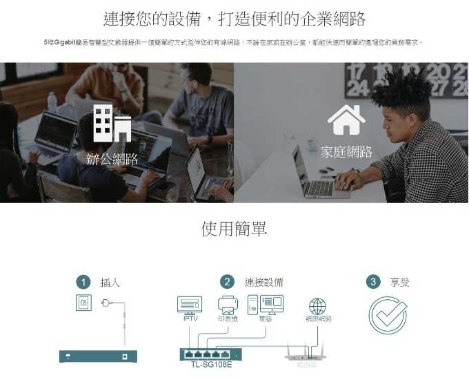 TP-Link TL-SG105E 5埠 Gigabit 簡易智慧型交換器 路由器