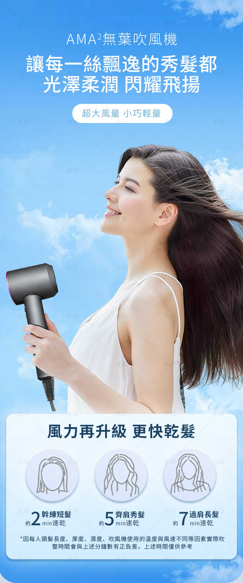 極風無葉吹風機 五風嘴