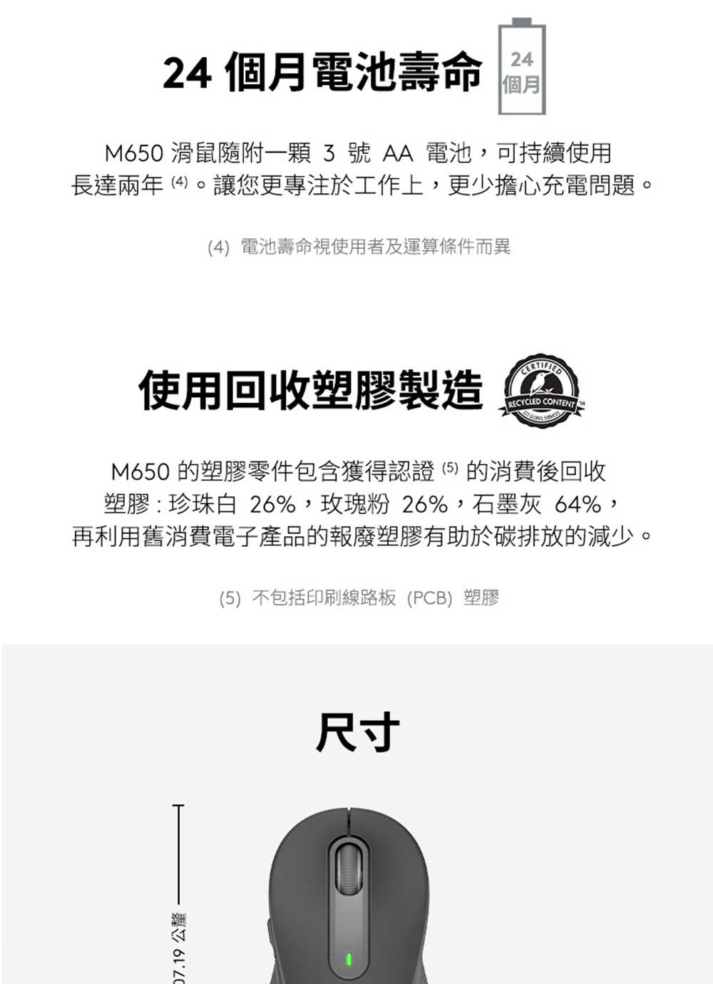 【夯品集】Logitech 羅技 M650 多工靜音無線滑鼠 多色任選