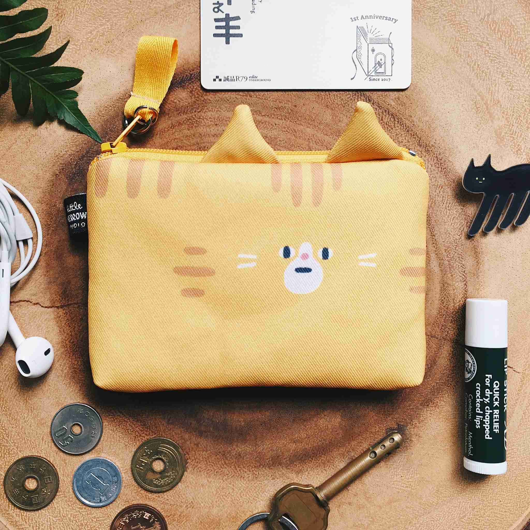Furry Zoo造型卡套零錢包 寬版-橘貓