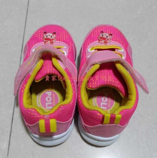 二手【救援小英雄 Amber 安寶 童鞋 女 15 號】兒童 運動鞋 布鞋 台灣製 波力 POLI 安芭 粉紅色 救護車