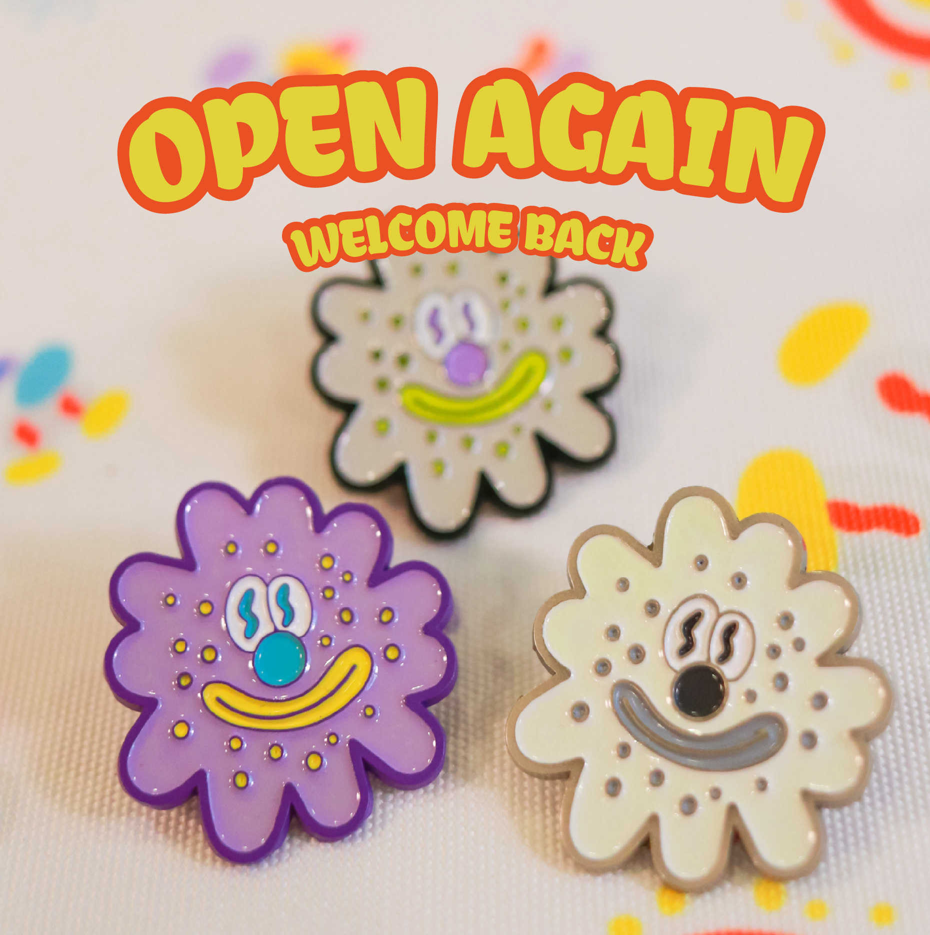 輪播商品：病毒花寶寶金屬徽章(夜光效果)