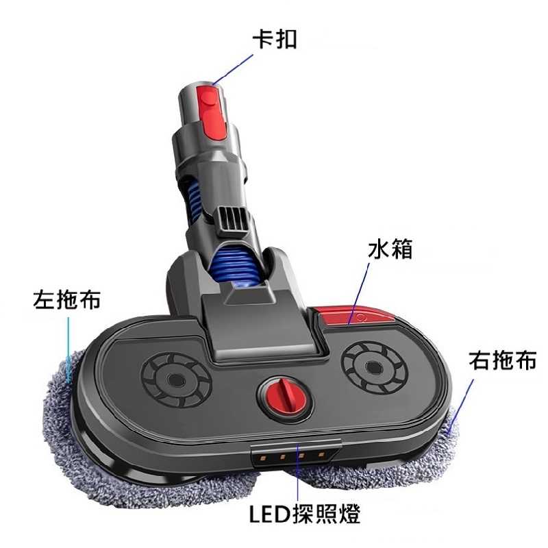 禾淨 Dyson V12 Detect Slim SV20 SV35 吸塵器 LED超聲波噴霧拖地吸頭 副廠配件