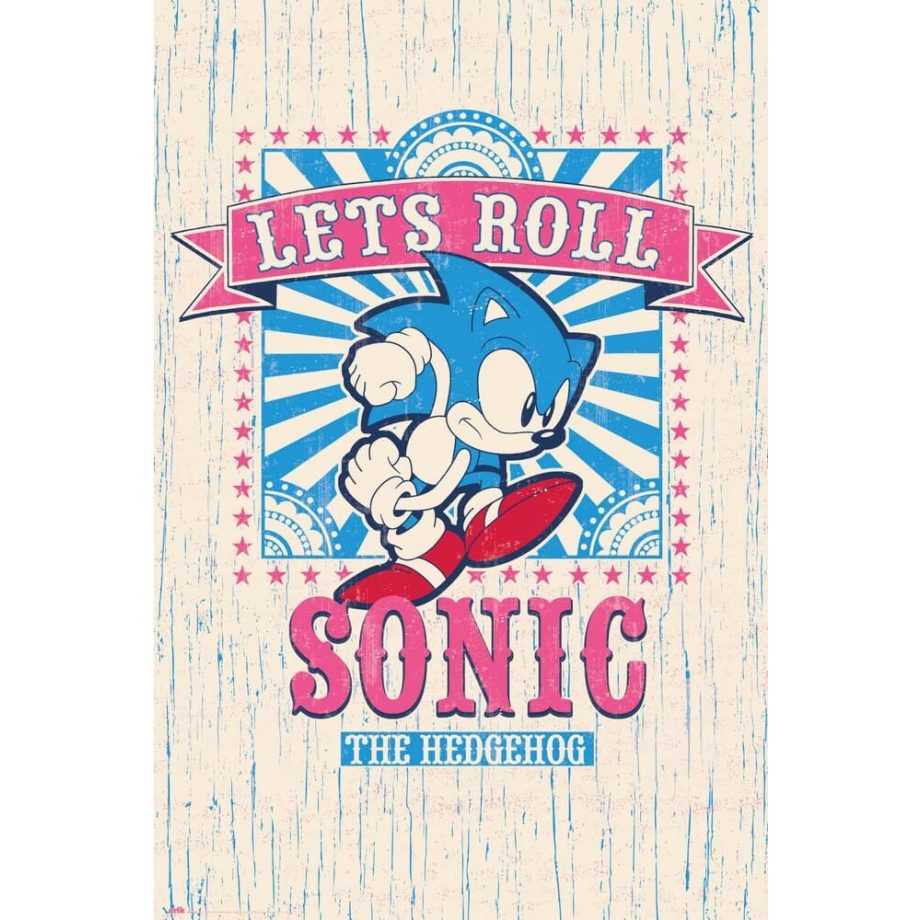 【音速小子】LET’S ROLL 美式復古海報 / Sonic the Hedgehog